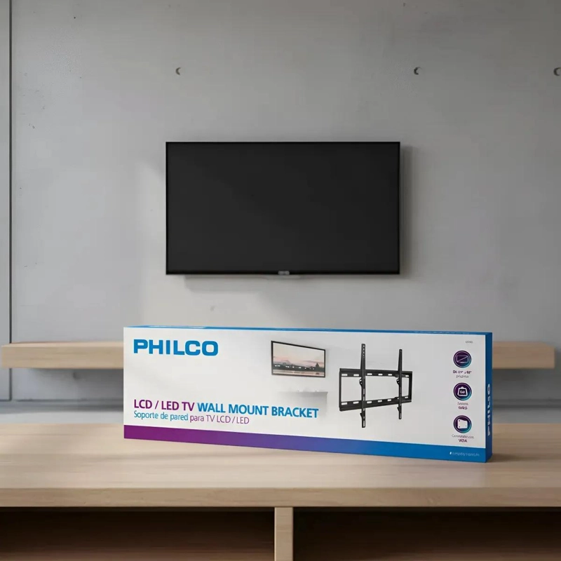 SOPORTE FIJO PARA TELEVISOR DE 37 A 80 PULGADAS COLOR NEGRO - 2