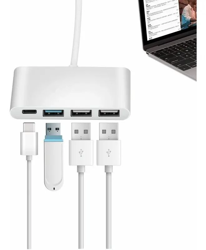 HUB 4 EN 1 TIPO C CON PUERTOS USB 3.0 Y 2.0 - 2