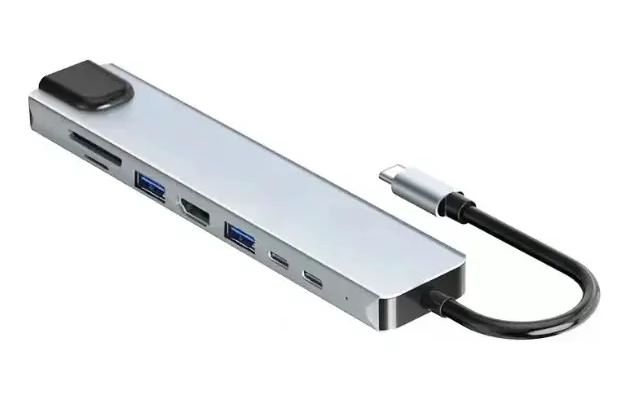 ADAPTADOR HUB 8 EN 1 TIPO C CON HDMI, USB Y ETHERNET - 2