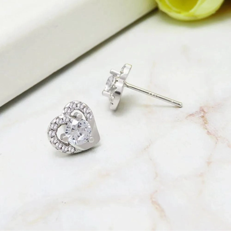 AROS ELEGANTES DE PLATA 925 CON CIRCONES BRILLANTES - 2