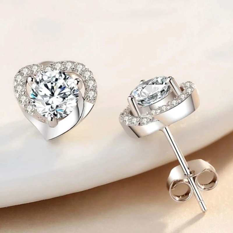 AROS ELEGANTES DE PLATA 925 CON CIRCONES BRILLANTES - 3