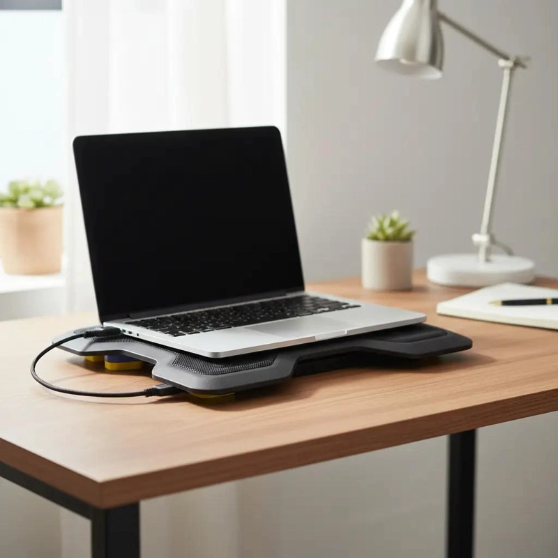 SOPORTE PLEGABLE PARA NOTEBOOK CON VENTILADOR Y 4 NIVELES - 1