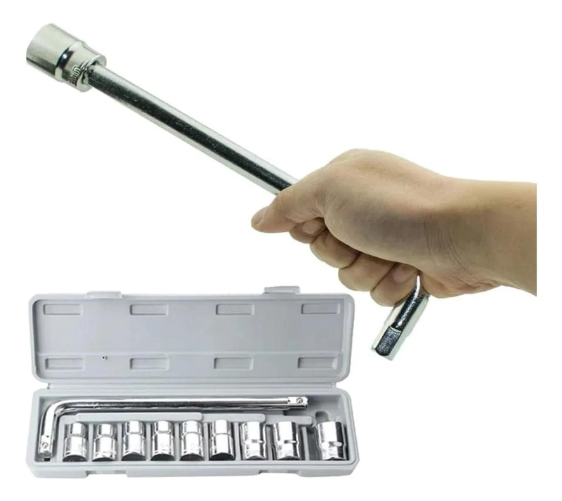 JUEGO DE DADOS 1/2 CON LLAVE L MECANICA PARA TALLER - 10
