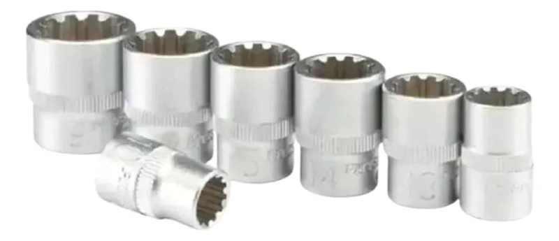 SET DADOS CORTOS POLIGONALES 10 PIEZAS 10-22MM - 1