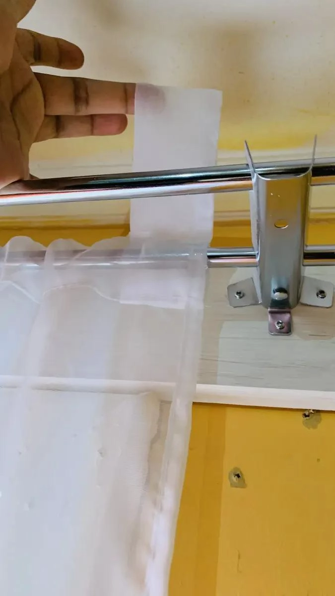 VISILLO LISO DE VELO EN POLIE STER BLANCO PARA CORTINAS - 1