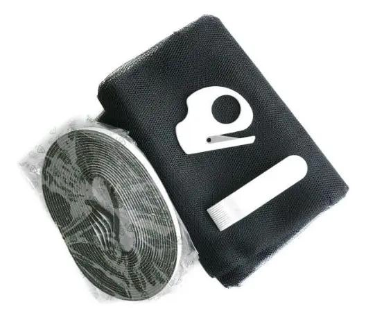 MALLA MOSQUITERA NEGRA 1.3 X 1.3 M CON VELCRO ADHESIVO - 2