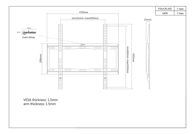 SOPORTE FIJO PARA TV DE PARED 32-55 PULGADAS HASTA 40KG - 4
