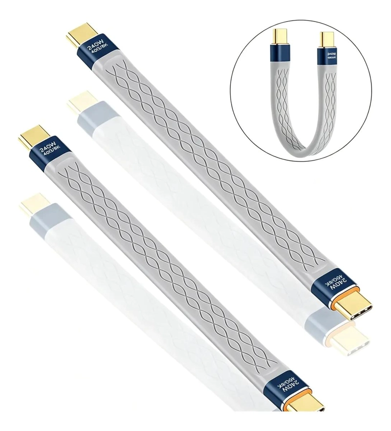 CABLE USB4 TIPO C MACHO A MACHO 240W 40GBPS 8K CORTO - 1