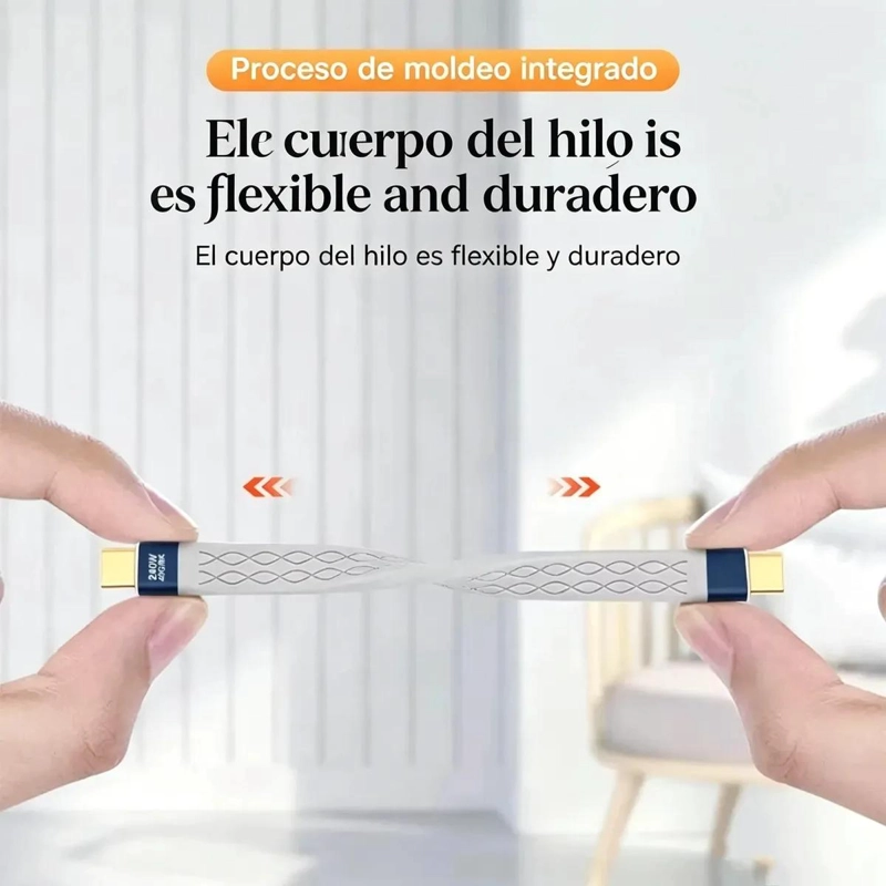 CABLE USB4 TIPO C MACHO A MACHO 240W 40GBPS 8K CORTO - 4