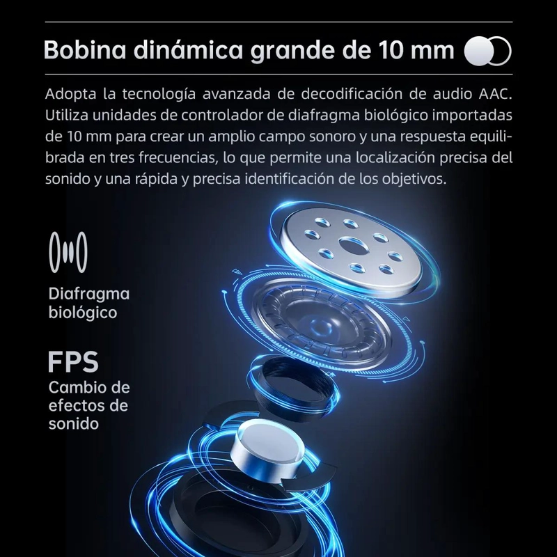 AURICULARES BLUETOOTH GAMER IN-EAR CON CANCELACION DE RUIDO Y MICROFONO - 3