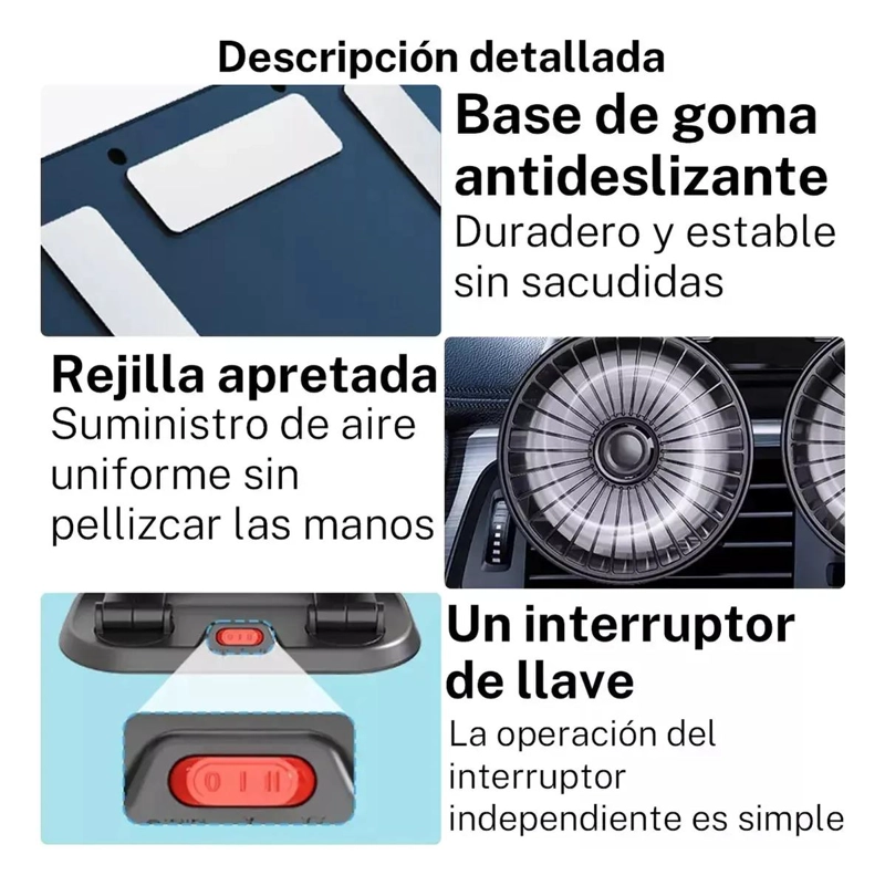 VENTILADOR DOBLE CABEZAL COMPACTO PARA AUTO - 4