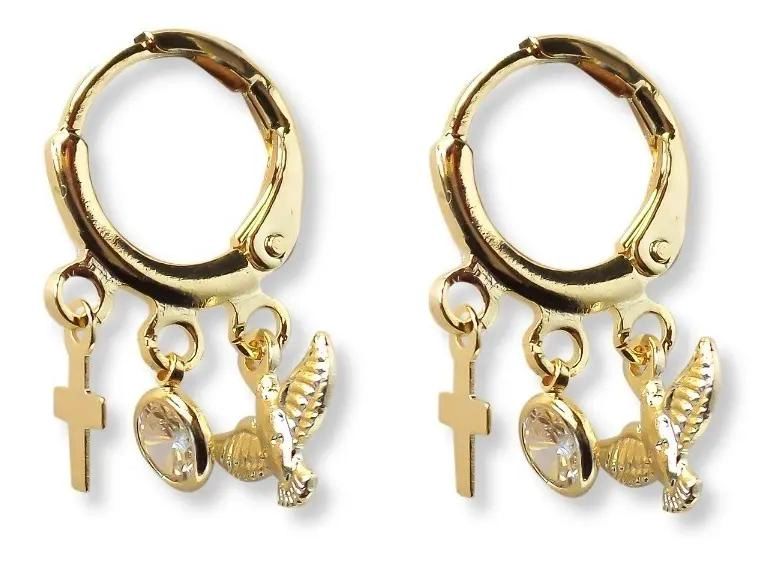 AROS ARGOLLA 3 CHICHES ENCHAPADO ORO 18K HIPOALERGE NICO - 1