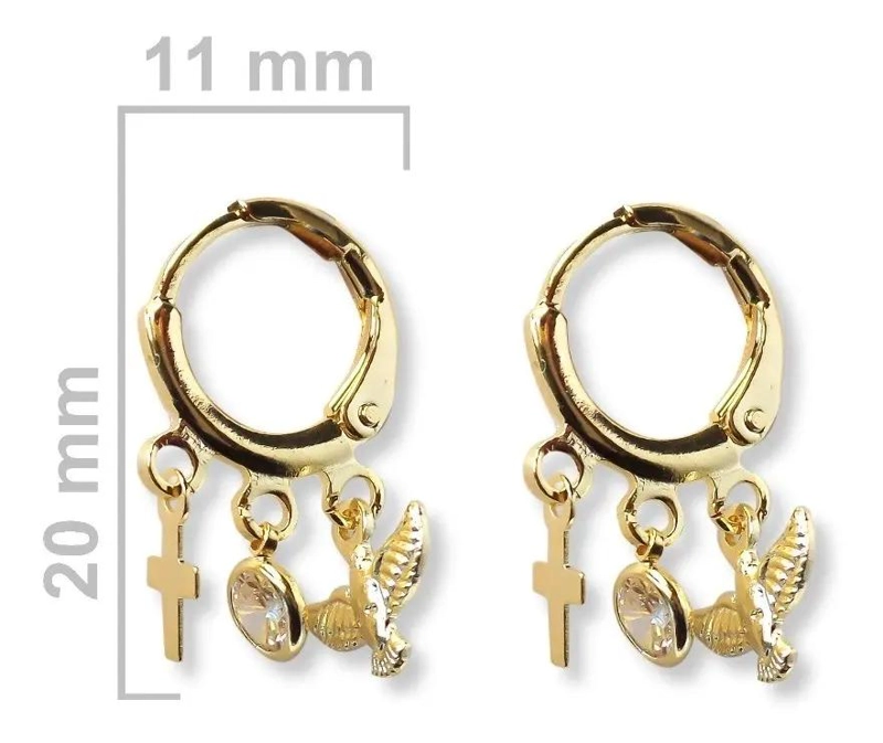 AROS ARGOLLA 3 CHICHES ENCHAPADO ORO 18K HIPOALERGE NICO - 2