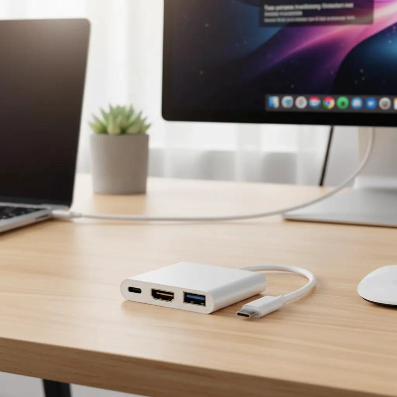 ADAPTADOR HUB 3 EN 1 USB TIPO C A HDMI Y USB 3.0 4K - 2