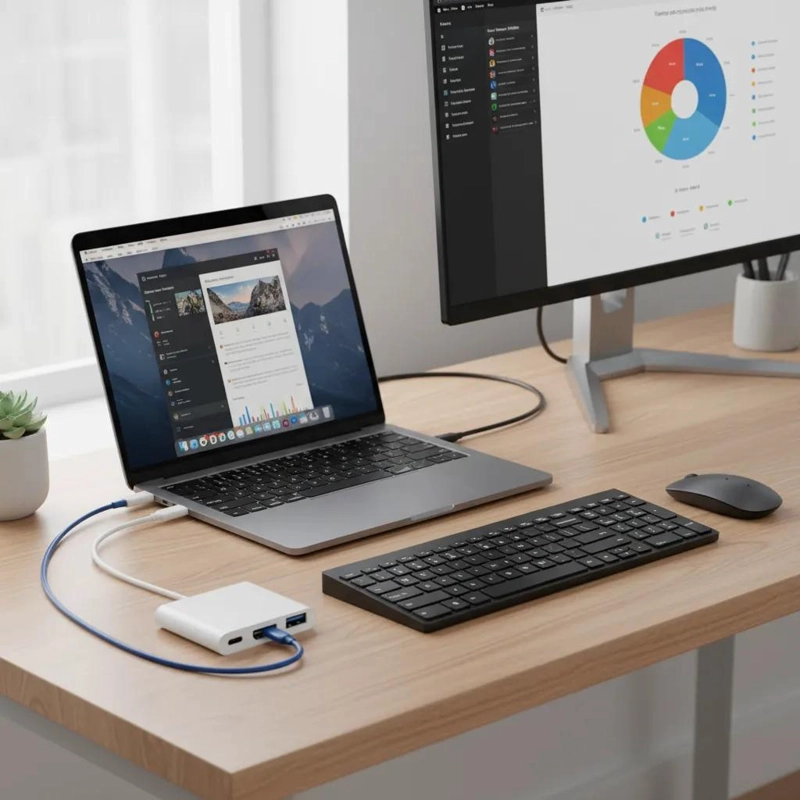 ADAPTADOR HUB 3 EN 1 USB TIPO C A HDMI Y USB 3.0 4K - 3