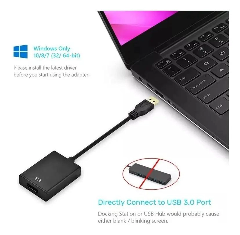 ADAPTADOR USB 3.0 A HDMI 1080P PARA PANTALLAS EXTERNAS - 4