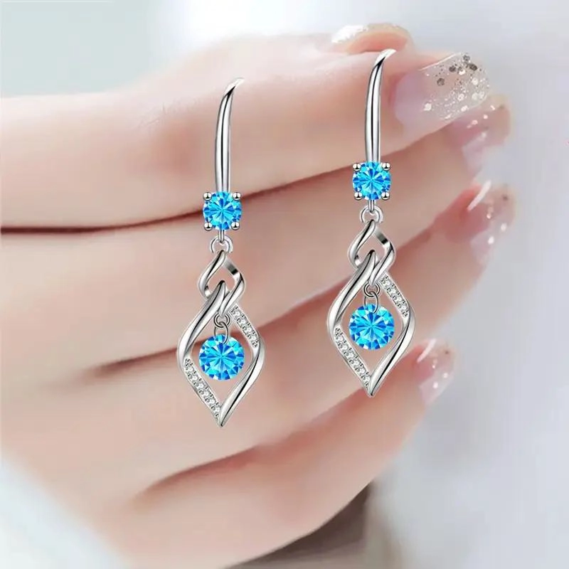 AROS COLGANTES DE PLATA 925 CON ZIRCONIA PARA MUJER - 1