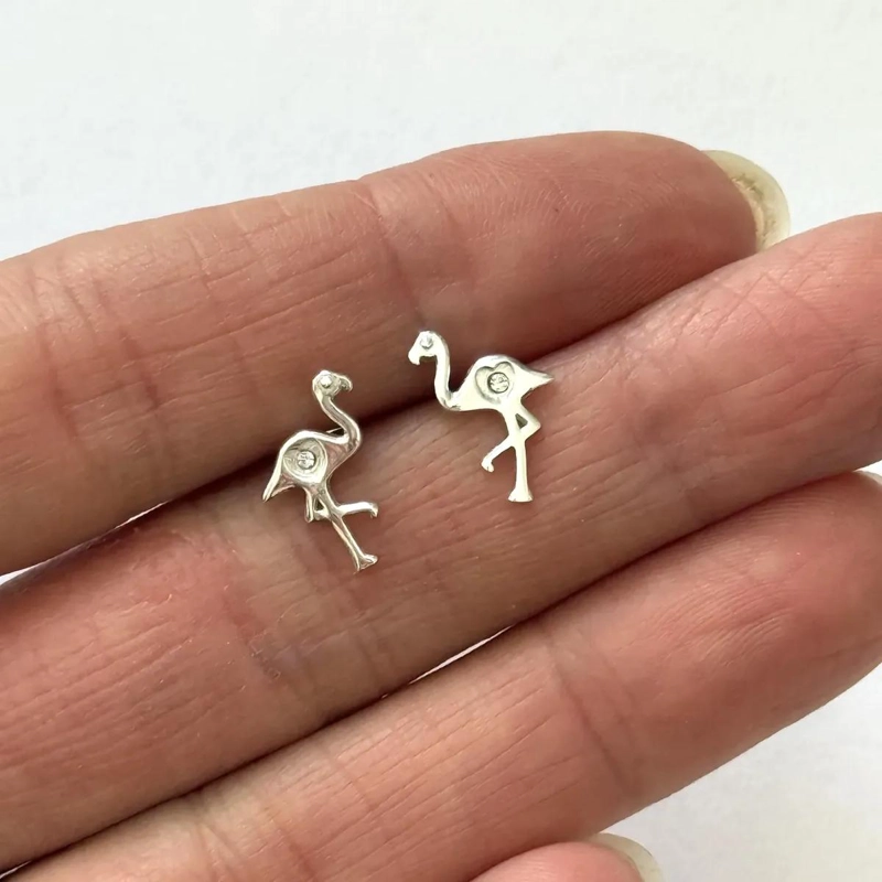AROS DE FLAMENCO EN PLATA 925 PARA NIÑA ARETES PEQUEÑOS - 2