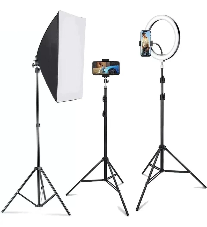 SOPORTE TRIPODE MULTIFUNCIONAL 2,1MTS PARA ESTUDIO FOTOGRAFICO - 4