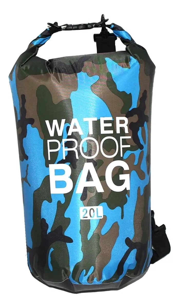 MOCHILA IMPERMEABLE DE PVC PARA CAMPING Y VIAJE 20 LITROS - 1