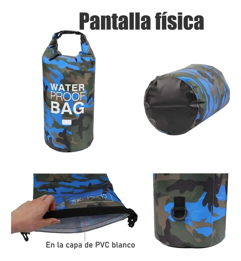MOCHILA IMPERMEABLE DE PVC PARA CAMPING Y VIAJE 20 LITROS - 3