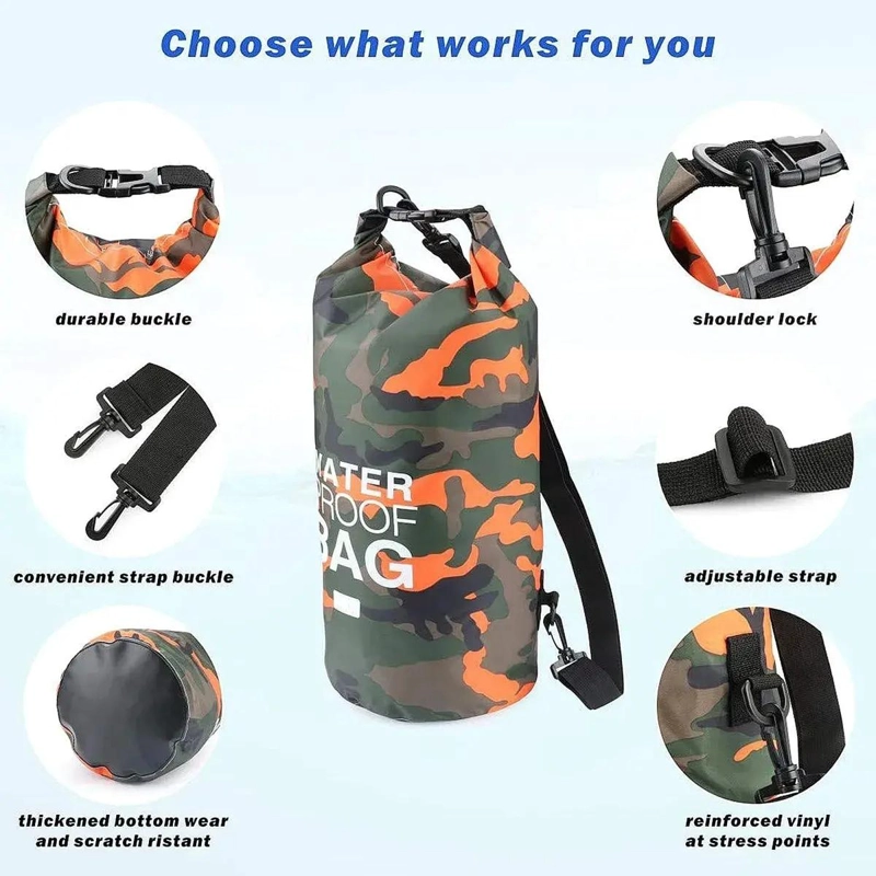 MOCHILA IMPERMEABLE DE PVC PARA CAMPING Y VIAJE 20 LITROS - 6