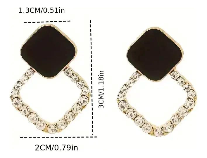 AROS DE FIESTA CON STRASS Y BOLSA PARA JOYAS INCLUIDA - 3
