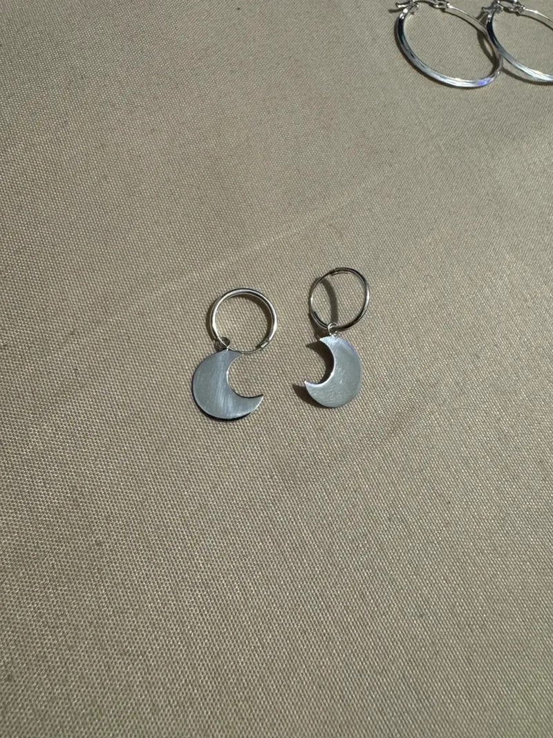 AROS DE ARGOLLA CON COLGANTES EN PLATA 925 DE DISEÑO ELEGANTE - 3