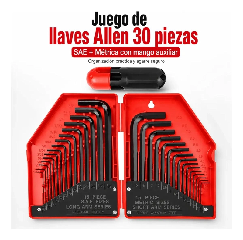 SET DE 30 LLAVES ALLEN HEXAGONALES PARA MANTENIMIENTO - 2