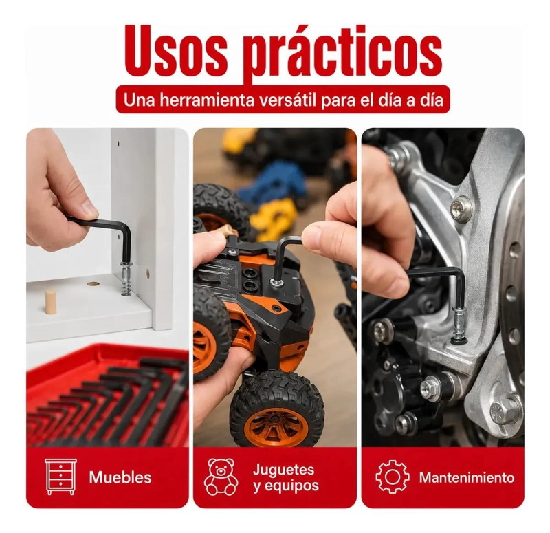 SET DE 30 LLAVES ALLEN HEXAGONALES PARA MANTENIMIENTO - 6
