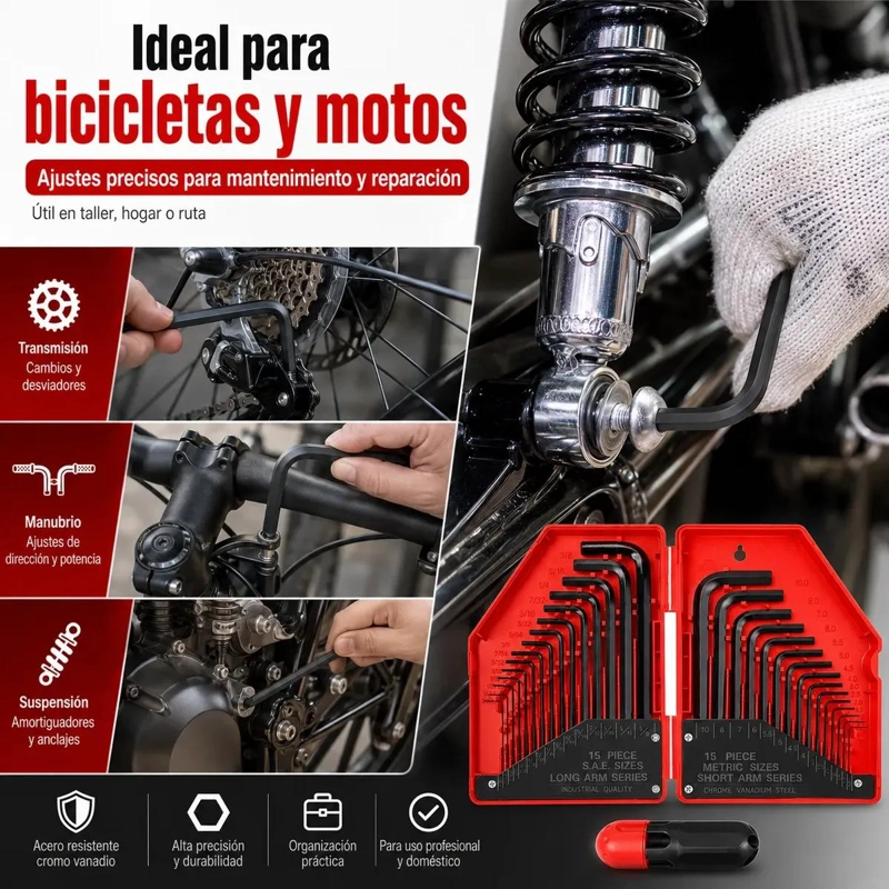 SET DE 30 LLAVES ALLEN HEXAGONALES PARA MANTENIMIENTO - 7