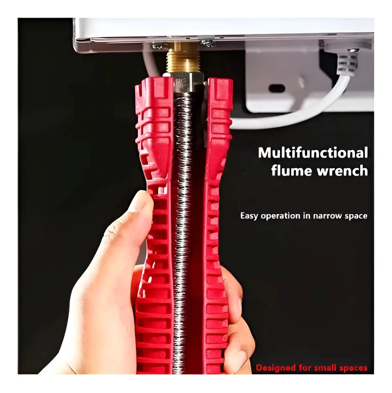 LLAVE MULTIFUNCIONAL PARA APRETAR GRIFOS Y TUBERIAS COLOR ROJO - 7