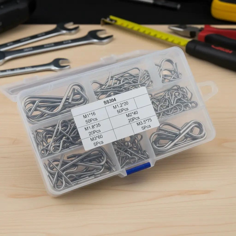 SET DE CHAVETAS Y SEGUROS TIPO R CON 150 UNIDADES - 1