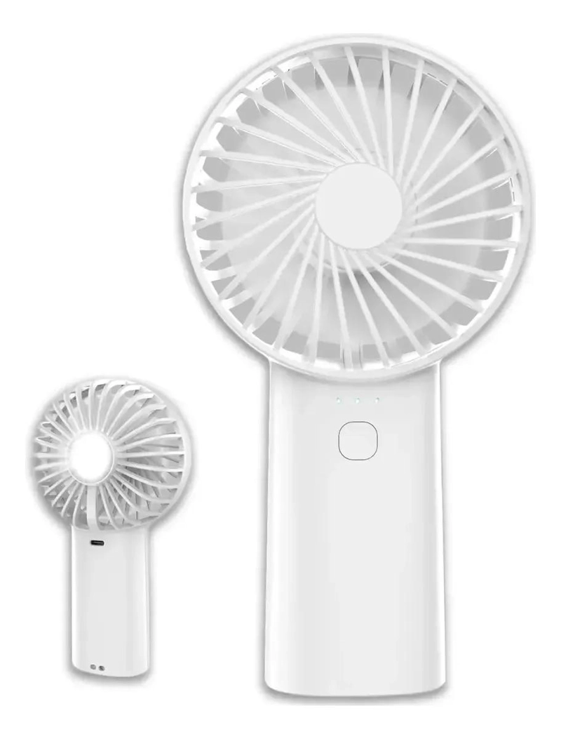 VENTILADOR PORTATIL DE MANO CON 3 VELOCIDADES Y LINTERNA - 1