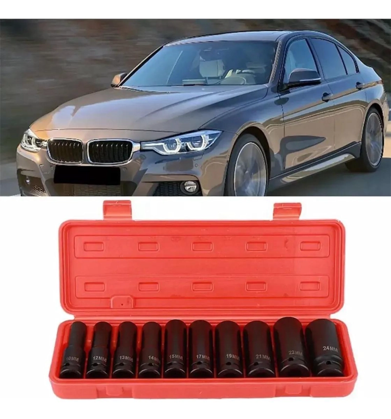 SET DE DADOS DE IMPACTO LARGO 10 PIEZAS PARA HERRAMIENTAS - 2