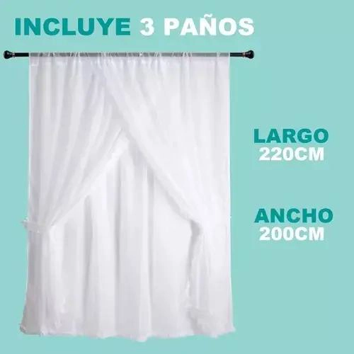 VISILLO VELO CLASICO DE 3 PAÑOS COLOR BLANCO - 4