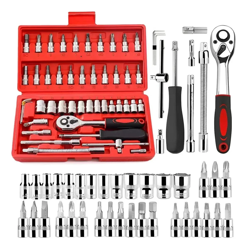 KIT DE HERRAMIENTAS MANUALES 46 PIEZAS EN MALETIN - 1