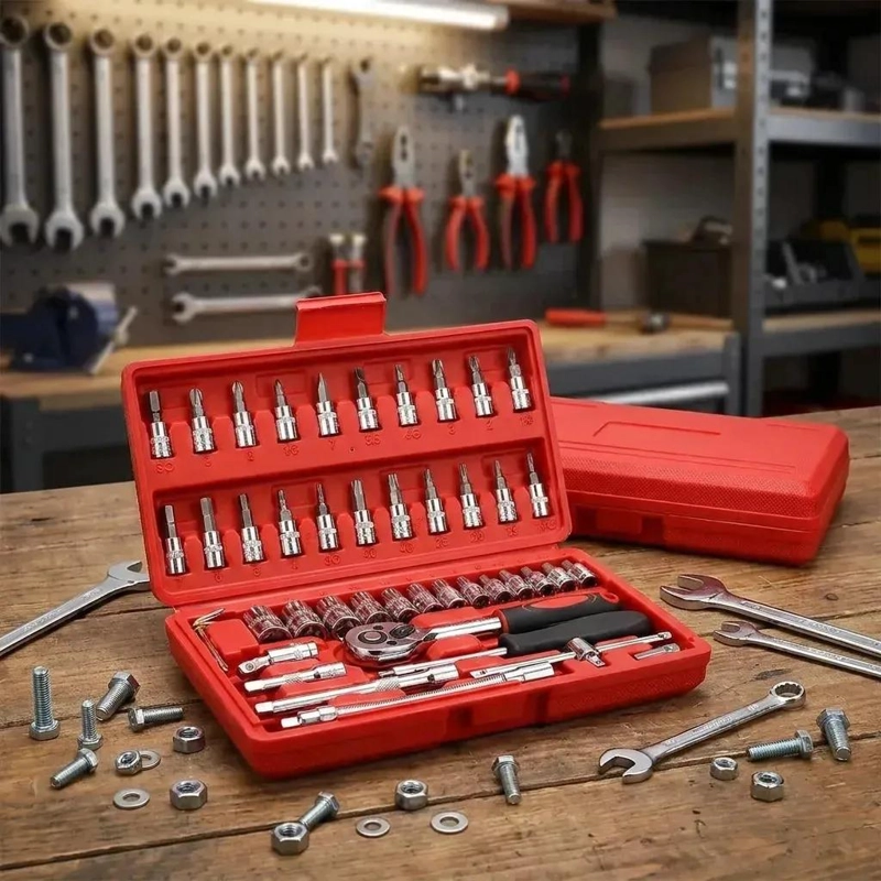 KIT DE HERRAMIENTAS MANUALES 46 PIEZAS EN MALETIN - 10