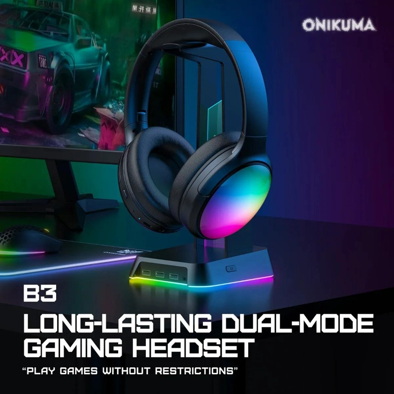 AURICULARES BLUETOOTH CON MICROFONO Y LUCES RGB PERSONALIZADAS - 2