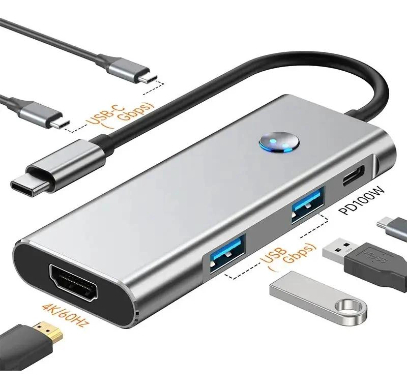 HUB ADAPTADOR USB TIPO C 7 EN 1 CON HDMI 4K Y PUERTOS USB - 2