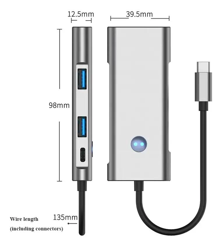 HUB ADAPTADOR USB TIPO C 7 EN 1 CON HDMI 4K Y PUERTOS USB - 5