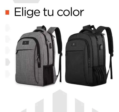 MOCHILA IMPERMEABLE ANTIRROBO PARA NOTEBOOK COLOR GRIS - 2