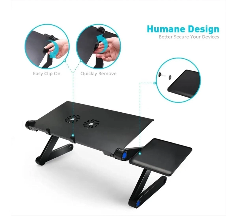 MESA PLEGABLE AJUSTABLE PARA PORTATIL CON VENTILADORES - 7