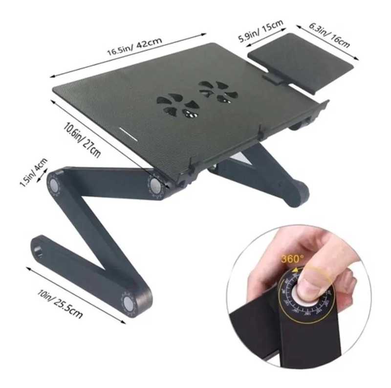 MESA PORTATIL AJUSTABLE PARA COMPUTADORA CON VENTILACION - 2