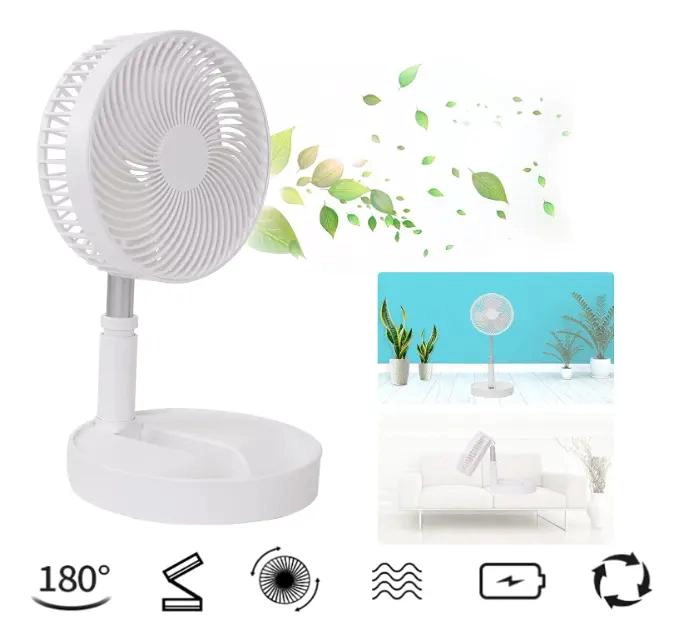 VENTILADOR PLEGABLE PORTATIL USB RECARGABLE 3 VELOCIDADES - 4
