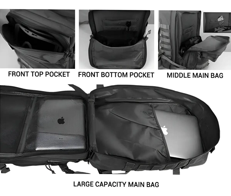 MOCHILA TACTICA 50L IMPERMEABLE PARA CAMPING Y SENDERISMO - 5