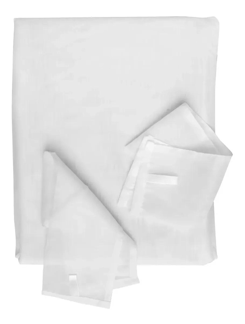 SET DE CORTINAS DE VELO LISO CON CINTA PANAL DE 4 PIEZAS - 2
