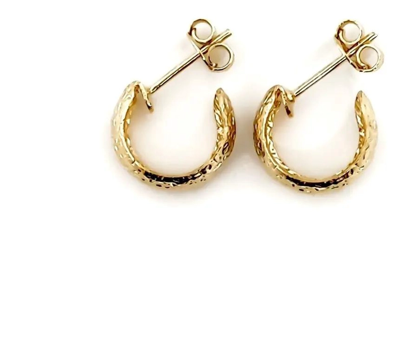 AROS ARGOLLAS MARTILLADA ENCHAPADA EN ORO 18K 12MM - 2