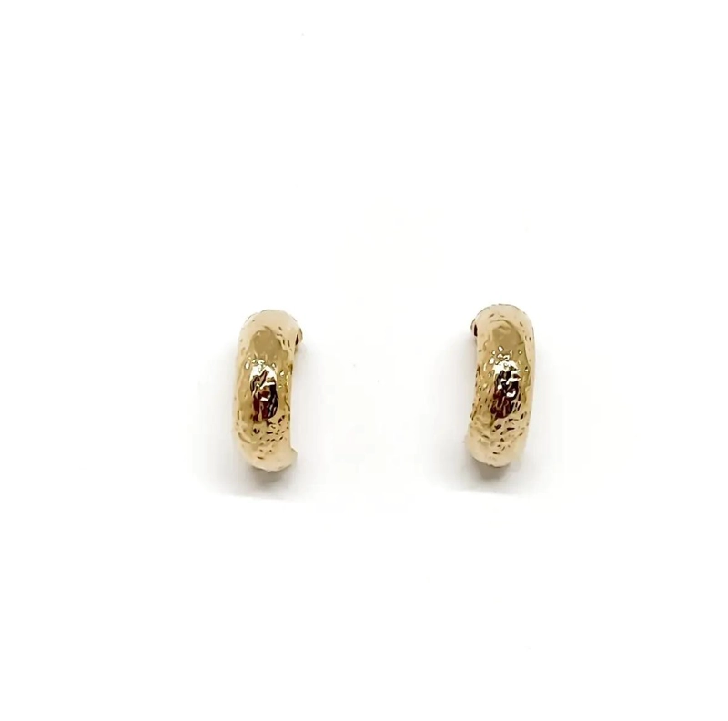 AROS ARGOLLAS MARTILLADA ENCHAPADA EN ORO 18K 12MM - 3