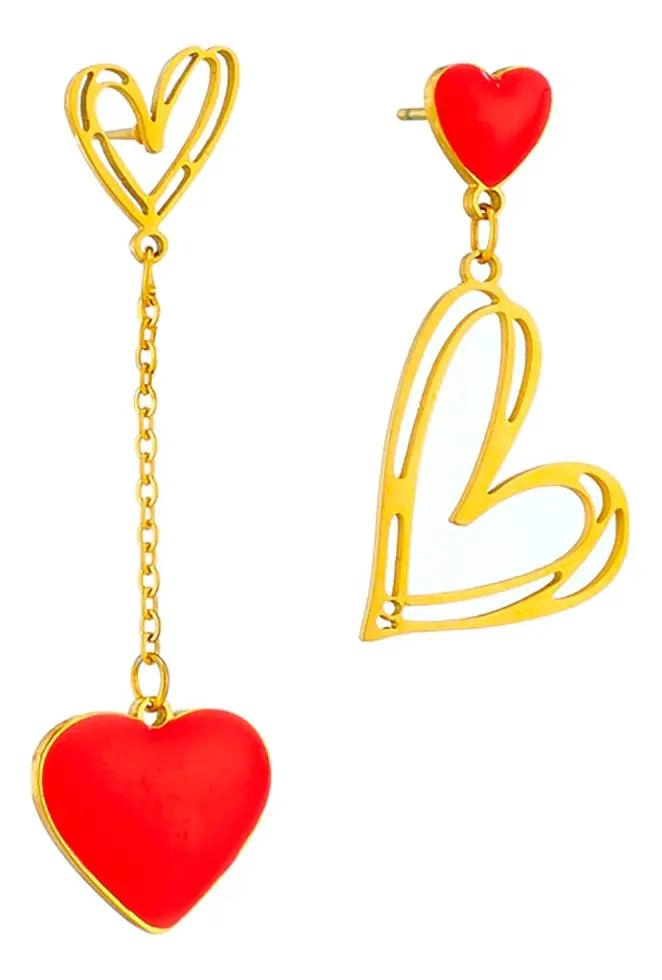AROS COLGANTES DE ACERO INOXIDABLE BAÑADOS EN ORO 18K - 1